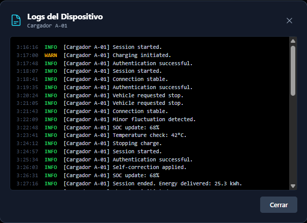 Registro de logs del sistema D-Assistance